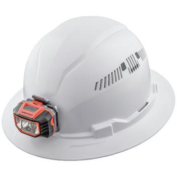 护头装置| 克莱恩的工具 60407带无绳头灯的通风全边安全帽-白色